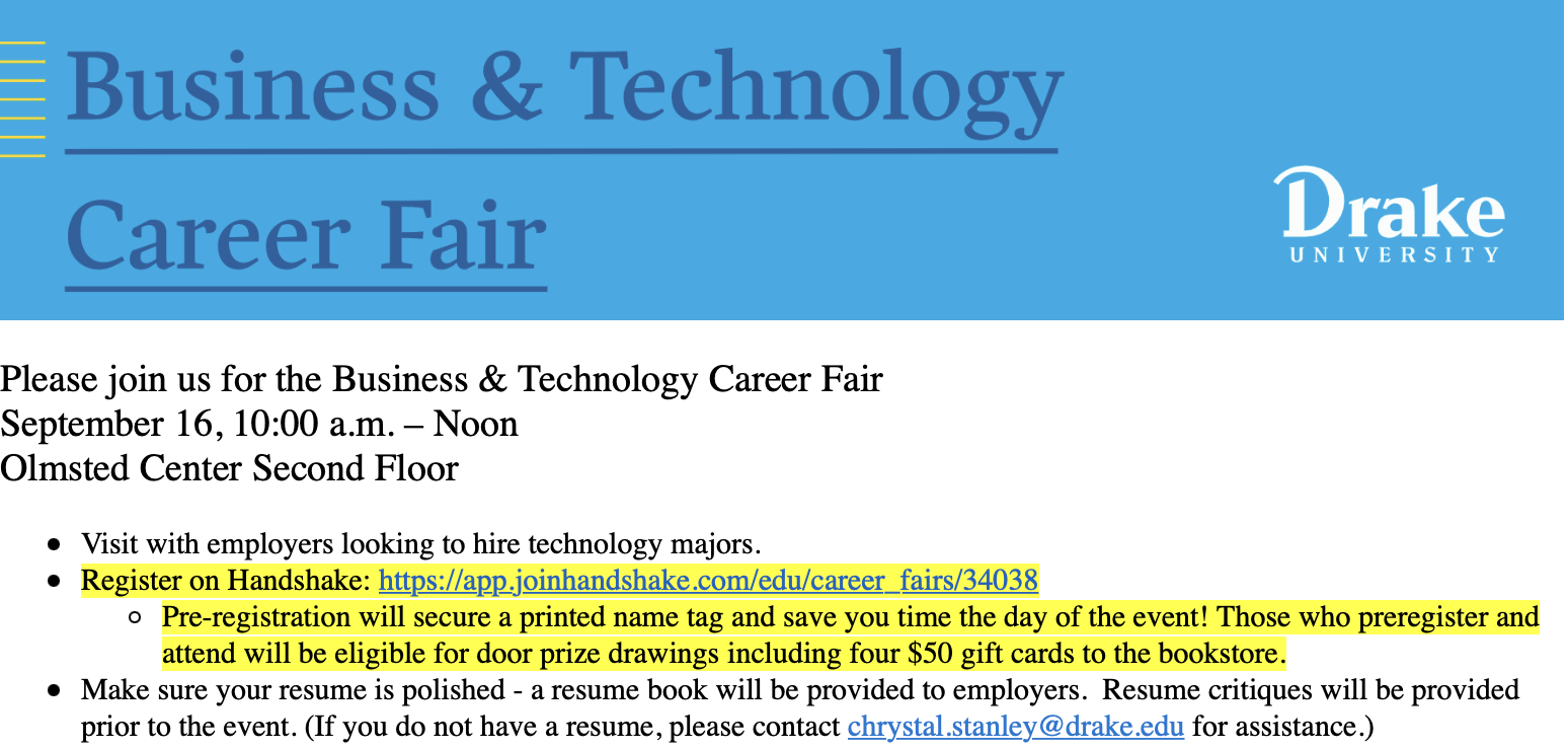 Technology career fair